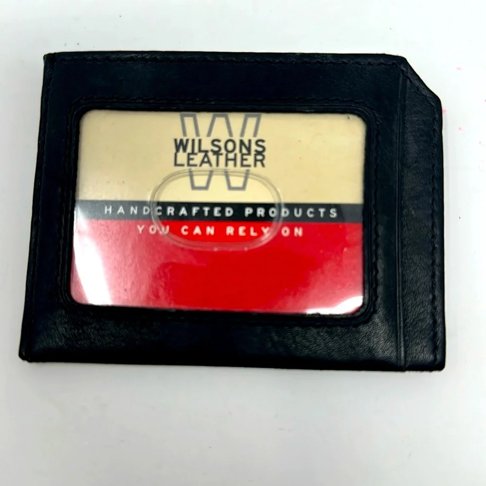Wilson Leather Handcrafted Black Leather Wallet NWT